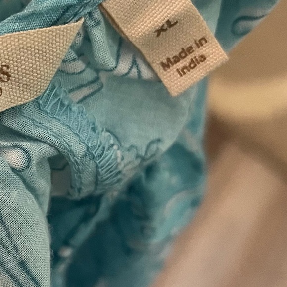 Soft Surroundings Casafina Pullover Blue & White Short Sleeved Top - Picture 4 of 4